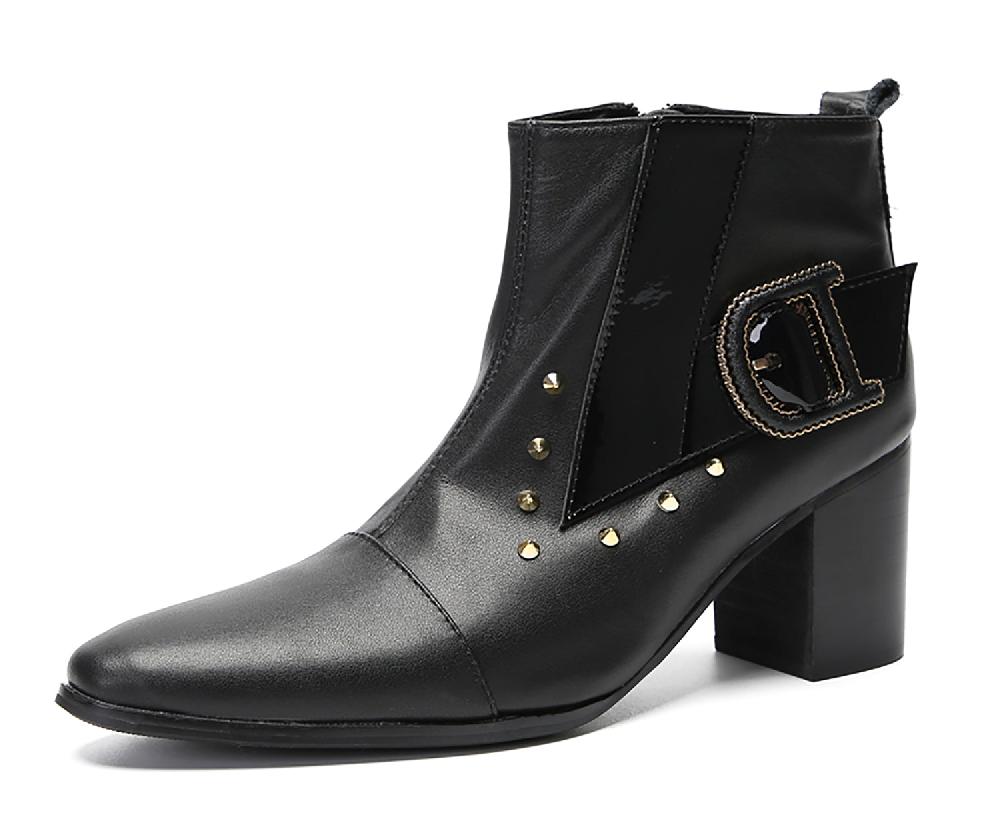 santimon Men's Fashion D-Buckle Western Boots