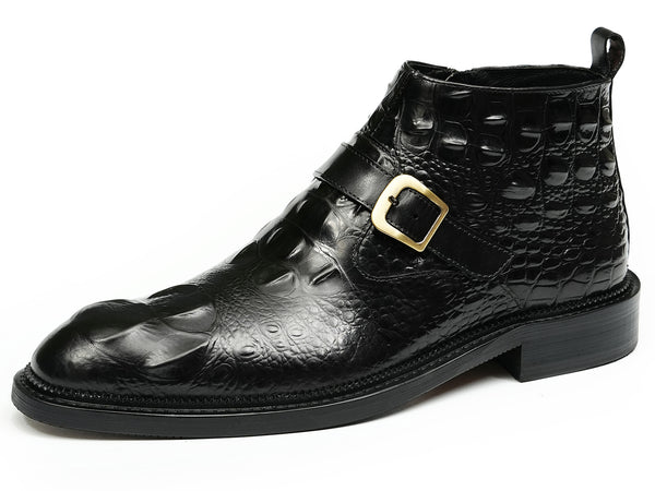 Santimon Men's Fashion Handmade Buckle Dress Boots