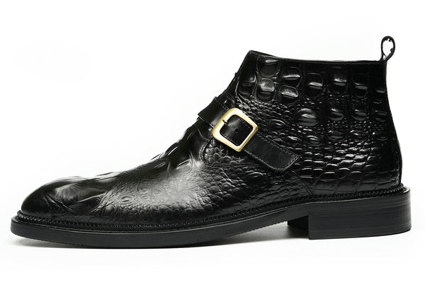 Santimon Men's Fashion Handmade Buckle Dress Boots