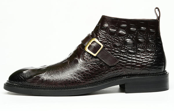 Santimon Men's Fashion Handmade Buckle Dress Boots