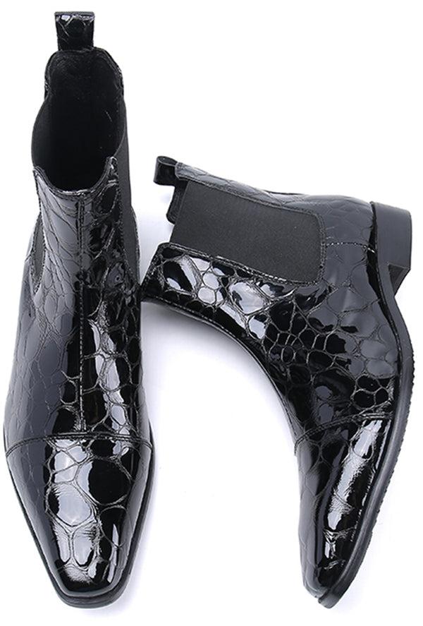 Santimon Men's Fashion High Top Chelsea Boots