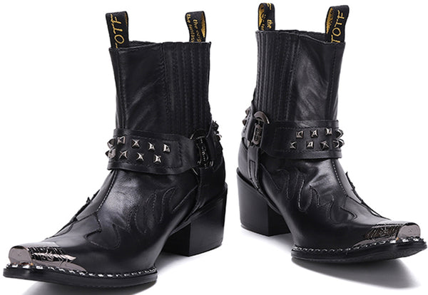 Santimon Men's Fashion High Top Western Boots