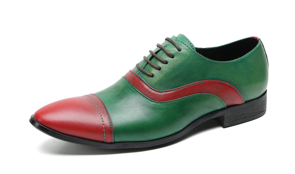 Santimon Men's Fashion Insert Color Dress Oxfords