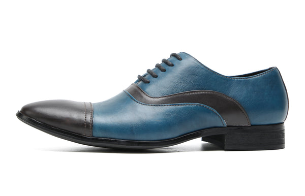 Santimon Men's Fashion Insert Color Dress Oxfords