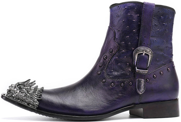 Santimon Men's Fashion Lion High Top Western Boots