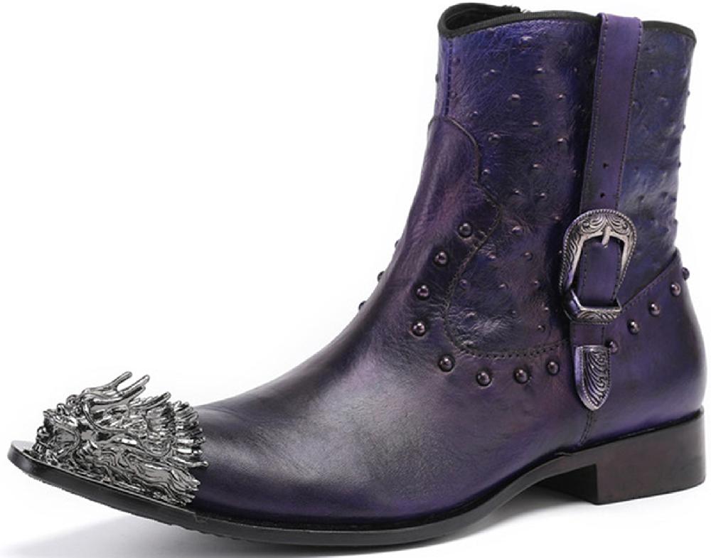 santimon Men's Fashion Lion High Top Western Boots