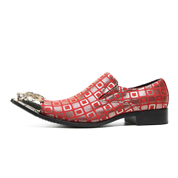 Santimon Men's Fashion Metal-Tip Western Loafers