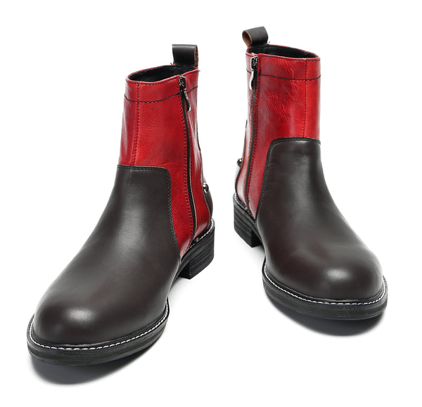 Santimon Men's Fashion Mid Top Ankle Chelsea Boot