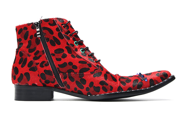 Santimon Men's Fashion Suede Beaded Western Boots