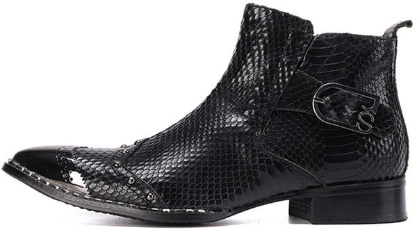 Santimon Men's Fashion Western Boots Metal Tip