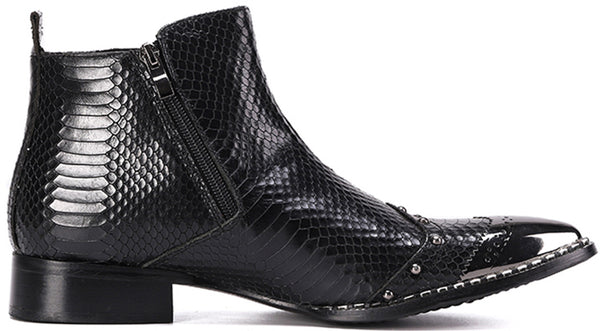 Santimon Men's Fashion Western Boots Metal Tip