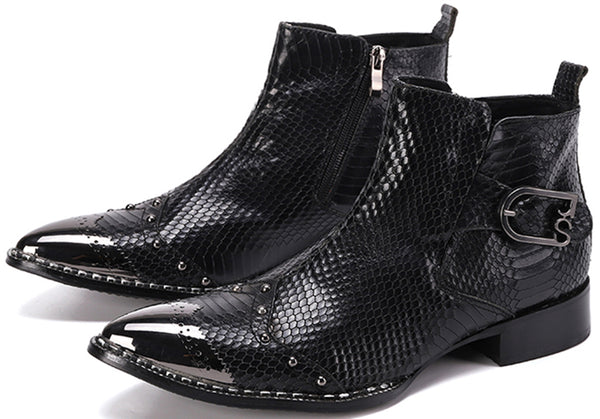 Santimon Men's Fashion Western Boots Metal Tip