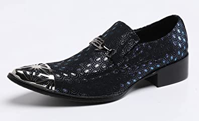 Santimon Men's Feather Shiny Western Loafers