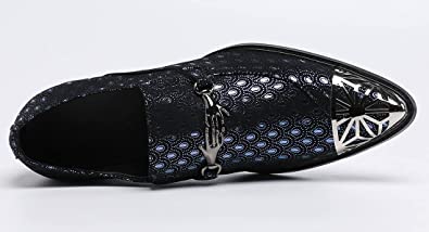 Santimon Men's Feather Shiny Western Loafers