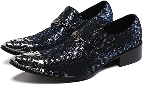 santimon Men's Feather Shiny Western Loafers