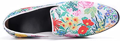 Santimon Men's Floral Lightweight Smoking Loafers