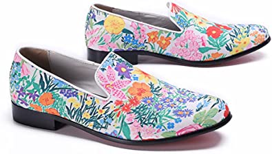 Santimon Men's Floral Lightweight Smoking Loafers