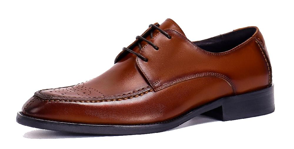 santimon Men's Formal Leather Brogue Derby