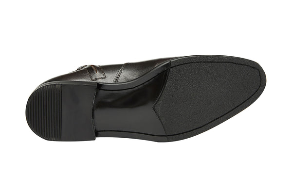 Santimon Men's Formal Leather Buckle Chelsea Boots