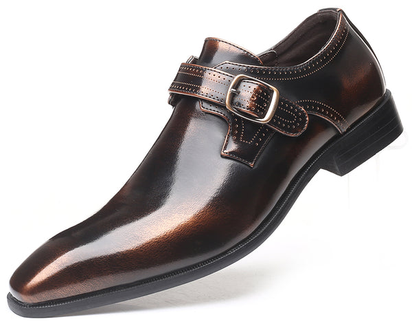 Santimon Men's Formal Monk Strap Loafers