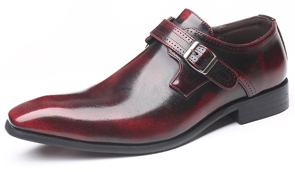 santimon Men's Formal Monk Strap Loafers