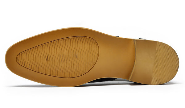 Santimon Men's Formal Oxford Shoes Black-White