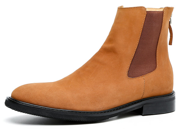 Santimon Men's Formal Suede Leather Chelsea Boots