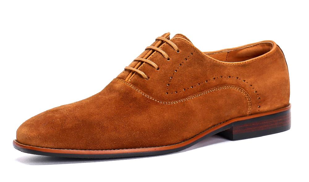 santimon Men's Formal Suede Leather Oxfords