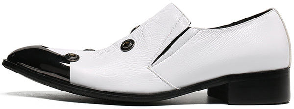Santimon Men's Four Circular Holes Western Loafers