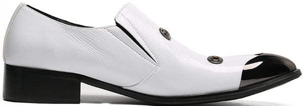 Santimon Men's Four Circular Holes Western Loafers