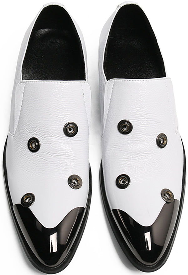 Santimon Men's Four Circular Holes Western Loafers