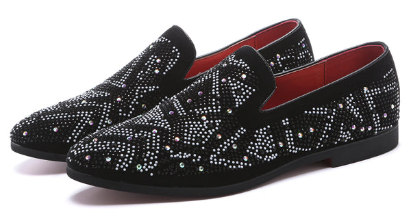 Santimon Men's Gemstones Smoking Loafers