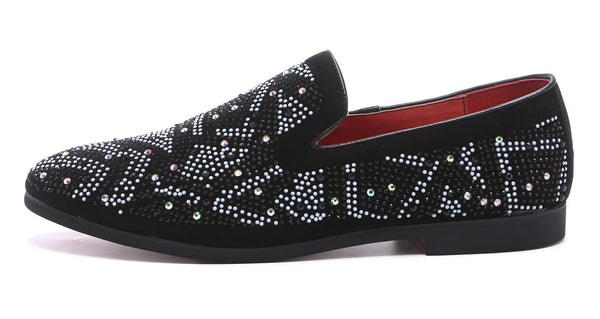 Santimon Men's Gemstones Smoking Loafers