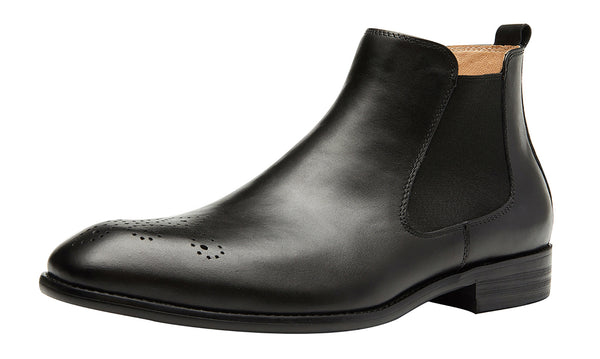 Santimon Men's Genuine Leather Chelsea Boots