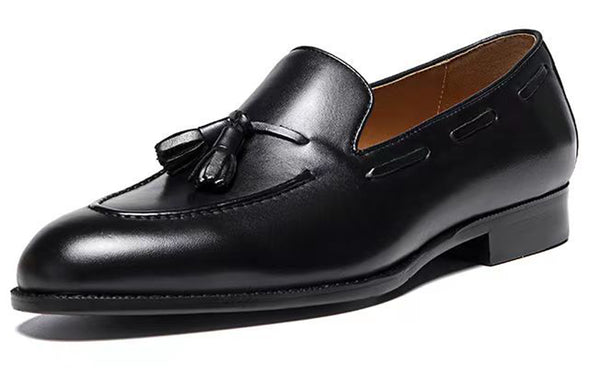 Santimon Men's Genuine Leather Tassel Loafers