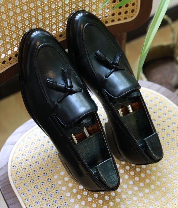 Santimon Men's Genuine Leather Tassel Loafers