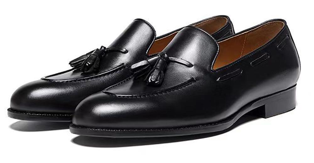 santimon Men's Genuine Leather Tassel Loafers