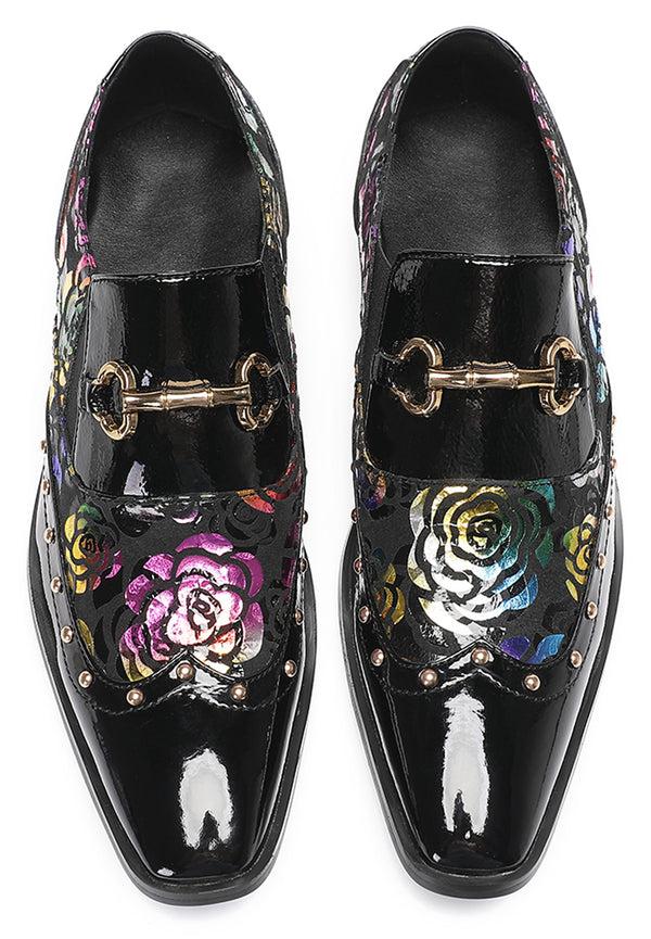 Santimon Men's Gold Chain Casual Dress Loafers