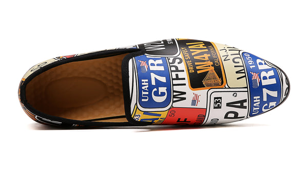Santimon Men's Graphic Print Smoking Loafers