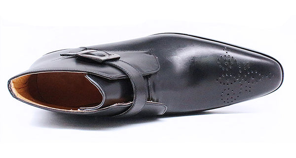 Santimon Men's Handmade Buckle Brogues Dress Boots