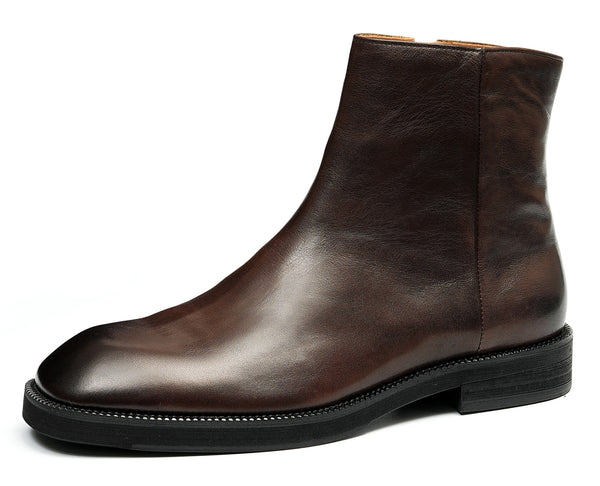 Santimon Men's Handmade Dress Zipper Chelsea Boots