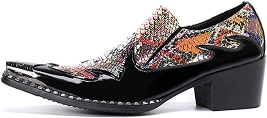 Santimon Men's High Cuban Heel Western Loafer