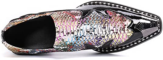 Santimon Men's High Cuban Heel Western Loafer