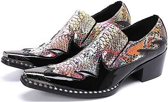 santimon Men's High Cuban Heel Western Loafer