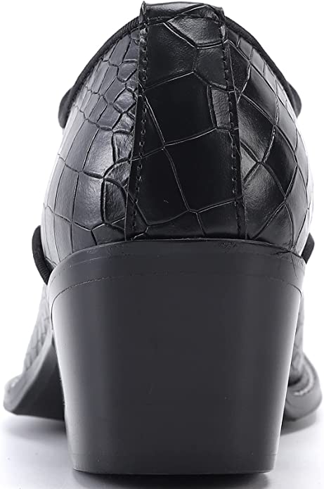 Santimon Men's High Heel Western Oxfords