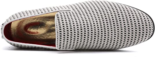 Santimon Men's Hound's-tooth Smoking Loafers