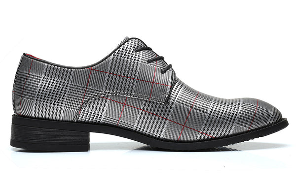 Santimon Men's Houndstooth Derby Shoes