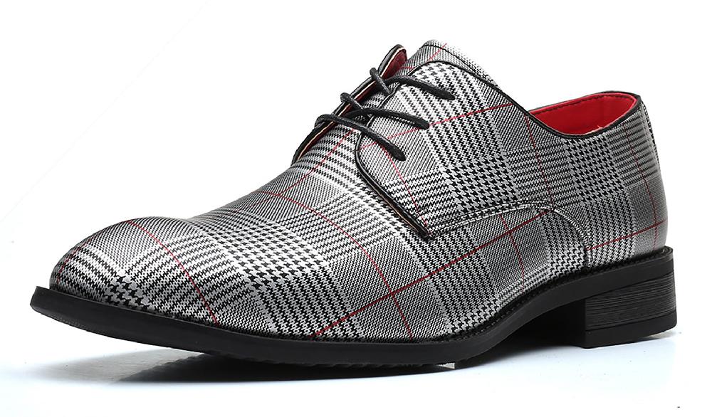 santimon Men's Houndstooth Derby Shoes