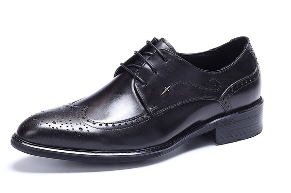 Santimon Men's Lace-up Brogues Leather Derby