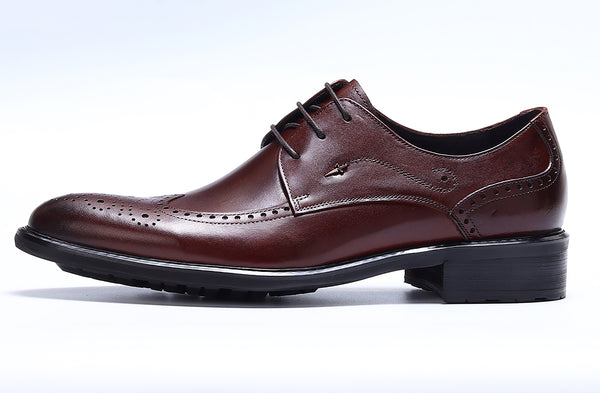 Santimon Men's Lace-up Brogues Leather Derby